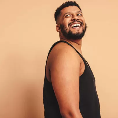 Smiling man in a tank top