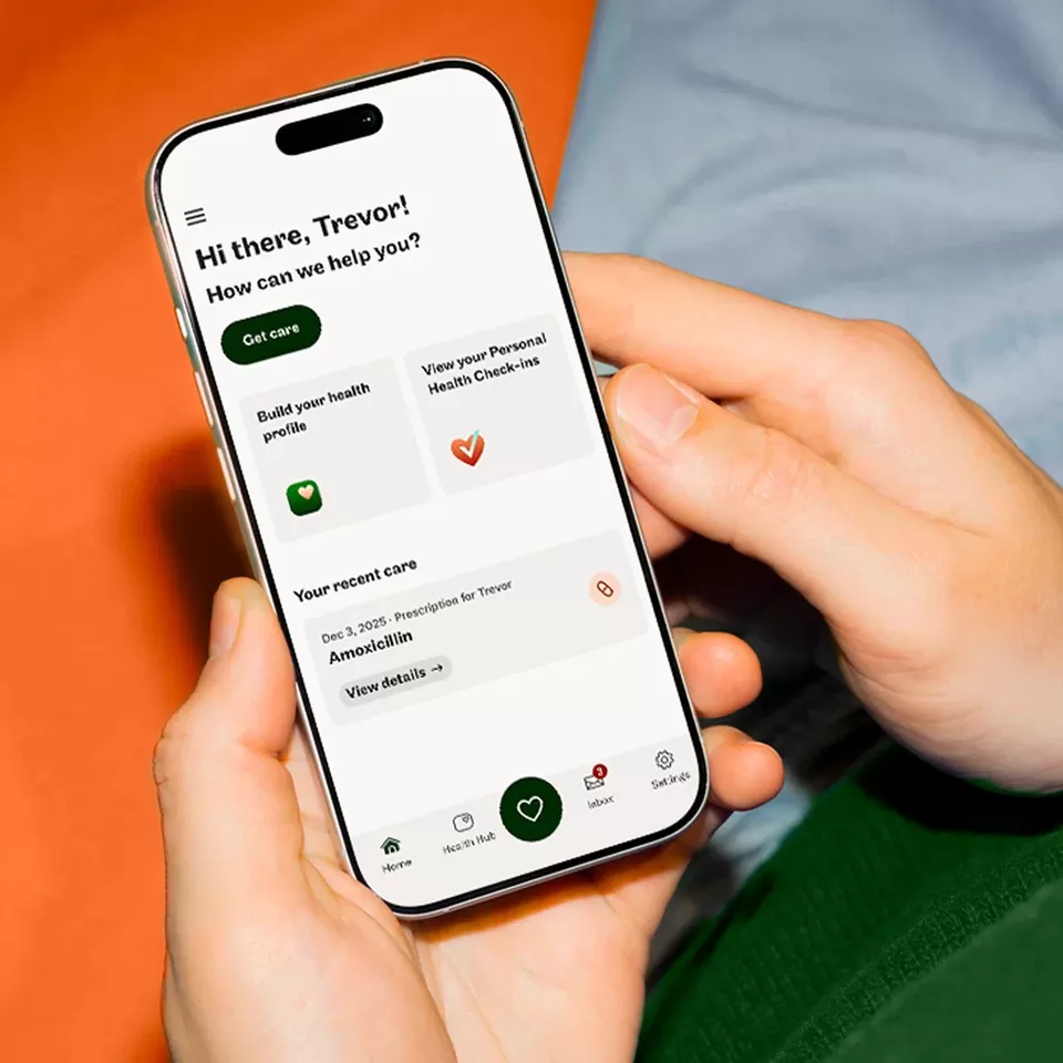 Maple virtual healthcare app on a smartphone